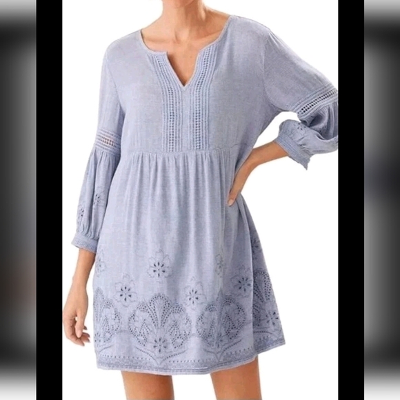 Tommy Bahama St Lucia Linen Blend Dress Cover Up Size Small Coastal Beach Resort - Picture 4 of 8